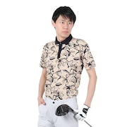 デサントゴルフ（DESCENTEGOLF）（メンズ）ゴルフウェア 鹿の子プリント半袖シャツ DGMXJA14 BW00
