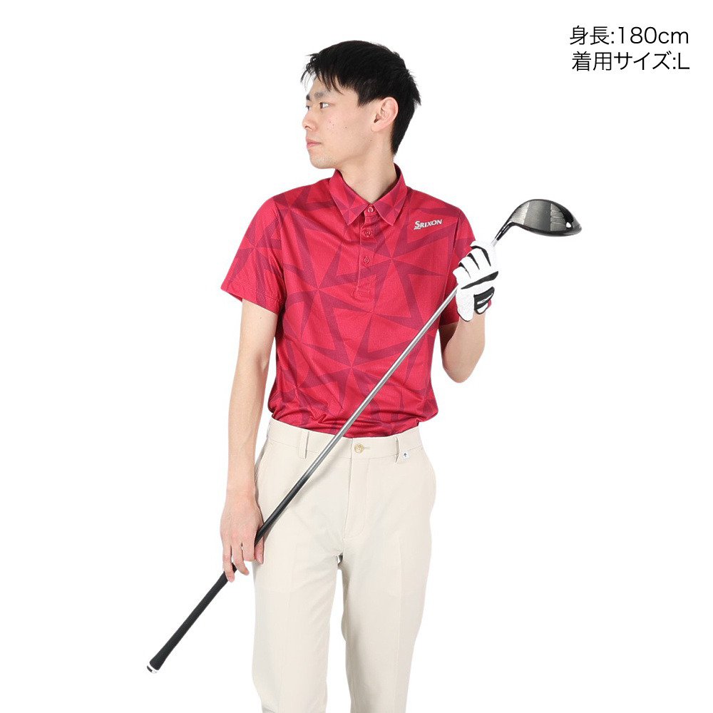 スリクソン（SRIXON）（メンズ）ゴルフウェア 半袖 松山プロ共同開発 吸汗 ウインドミルプリントシャツ RGMXJA01 PK00