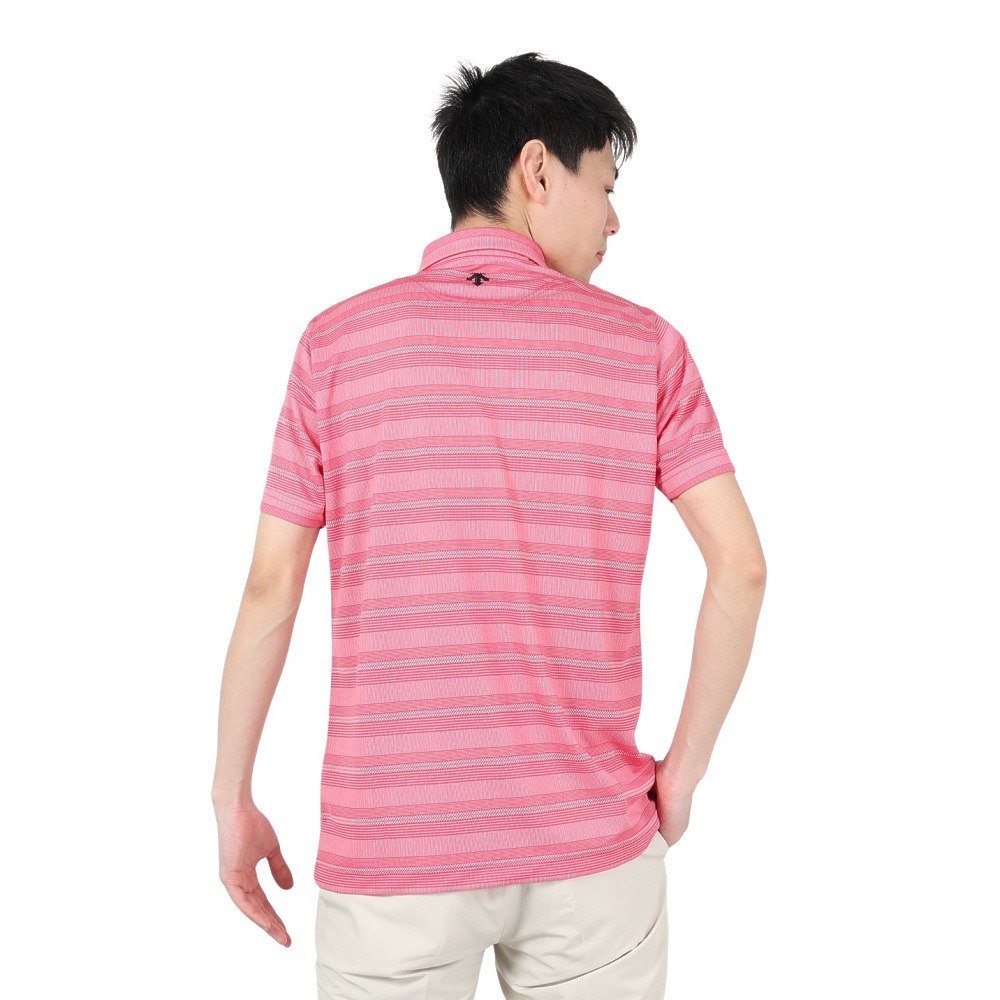 スリクソン（SRIXON）（メンズ）ゴルフウェア 半袖 松山英樹プロレプリカモデル 吸汗速乾 メッシュボーダープリントシャツ RGMXJA16 PKWH