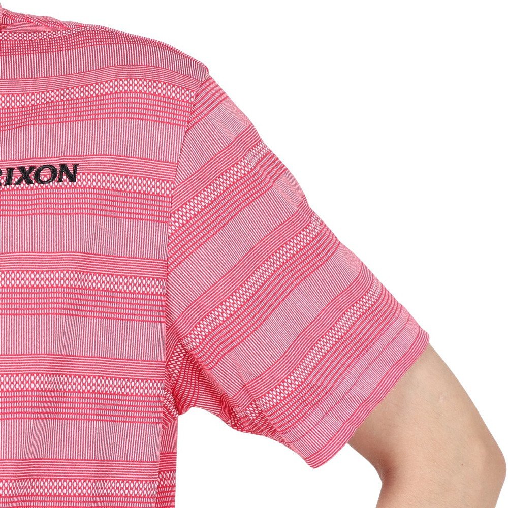 スリクソン（SRIXON）（メンズ）ゴルフウェア 半袖 松山英樹プロレプリカモデル 吸汗速乾 メッシュボーダープリントシャツ RGMXJA16 PKWH