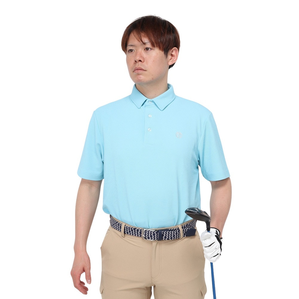 トミーアーマー（Tommy Armour）（メンズ）ゴルフウェア 吸汗速乾 JAQ Waffle 半袖ポロ TANB24S030006 BLU