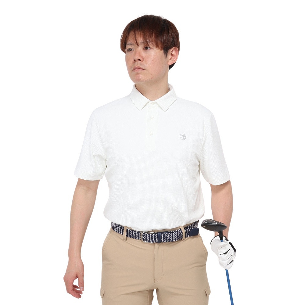 トミーアーマー（Tommy Armour）（メンズ）ゴルフウェア 吸汗速乾 JAQ Waffle 半袖ポロ TANB24S030006 WHT