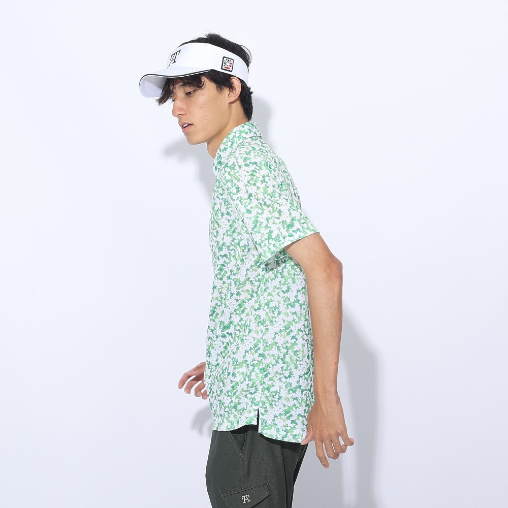 トミーアーマー（Tommy Armour）（メンズ）ゴルフウェア 半袖 接触冷感 フラワープリントショートスリーブポロシャツ TANB24S030010 GRN