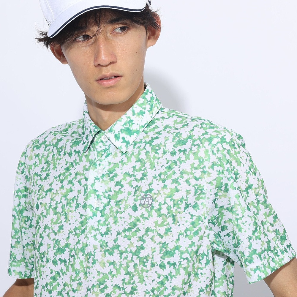 トミーアーマー（Tommy Armour）（メンズ）ゴルフウェア 半袖 接触冷感 フラワープリントショートスリーブポロシャツ TANB24S030010 GRN