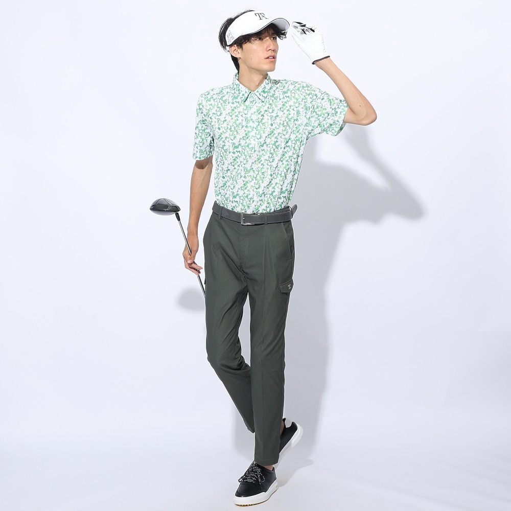 トミーアーマー（Tommy Armour）（メンズ）ゴルフウェア 半袖 接触冷感 フラワープリントショートスリーブポロシャツ TANB24S030010 GRN