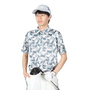 トランスコンチネンツ（TRANS CONTINENTS）（メンズ）ゴルフウェア 幾何柄 共衿 半袖ポロシャツ 24WTRX03-WH