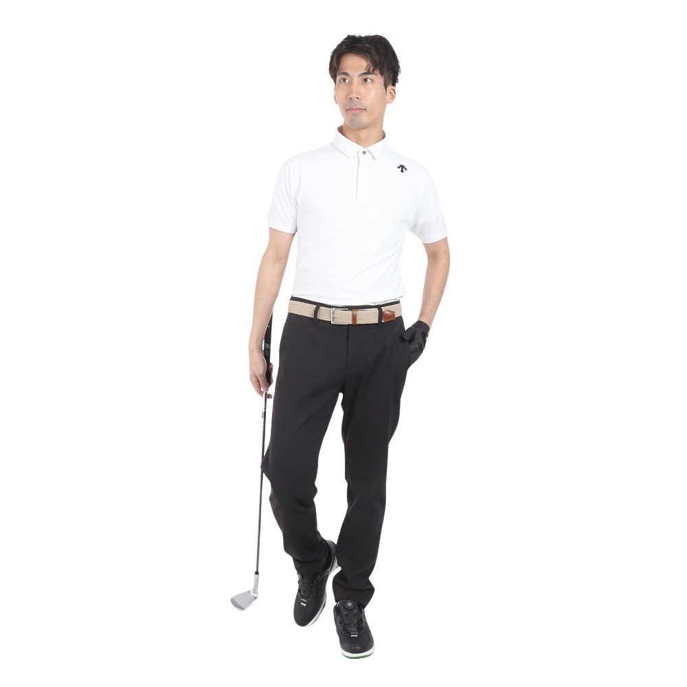デサントゴルフ（DESCENTEGOLF）（メンズ）ゴルフウェア 吸汗速乾 BASIC SERIES 半袖シャツ DGMXJA05 WH00