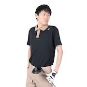 デサントゴルフ（DESCENTEGOLF）（メンズ）ゴルフウェア 鹿の子半袖シャツツ DGMXJA15 BK00