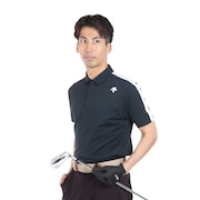 デサントゴルフ（DESCENTEGOLF）（メンズ）ゴルフウェア ベアスムース半袖シャツ DGMXJA16 BK00