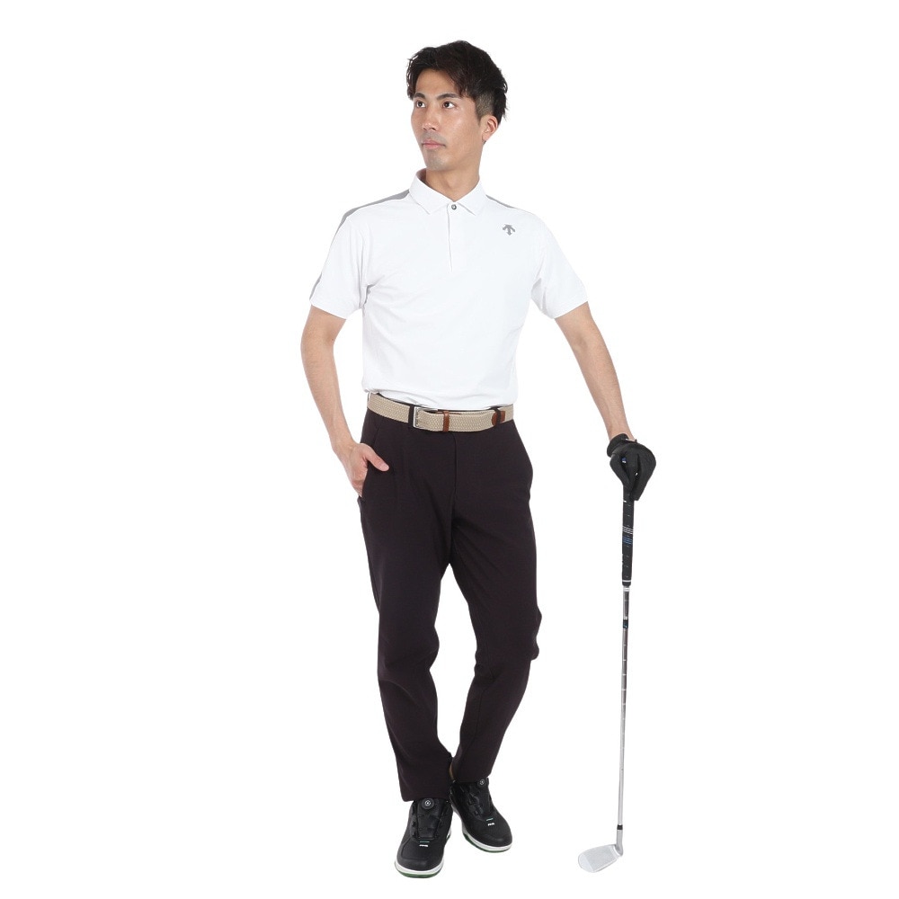 デサントゴルフ（DESCENTEGOLF）（メンズ）ゴルフウェア 吸汗速乾 ベアスムース半袖シャツ DGMXJA16 WH00