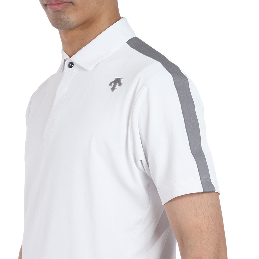デサントゴルフ（DESCENTEGOLF）（メンズ）ゴルフウェア 吸汗速乾 ベアスムース半袖シャツ DGMXJA16 WH00