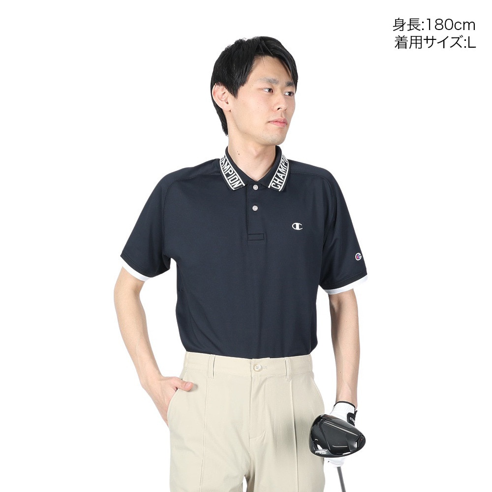 チャンピオン（CHAMPION）（メンズ）ゴルフウェア 吸汗速乾 半袖ポロシャツ C3-ZG304 090