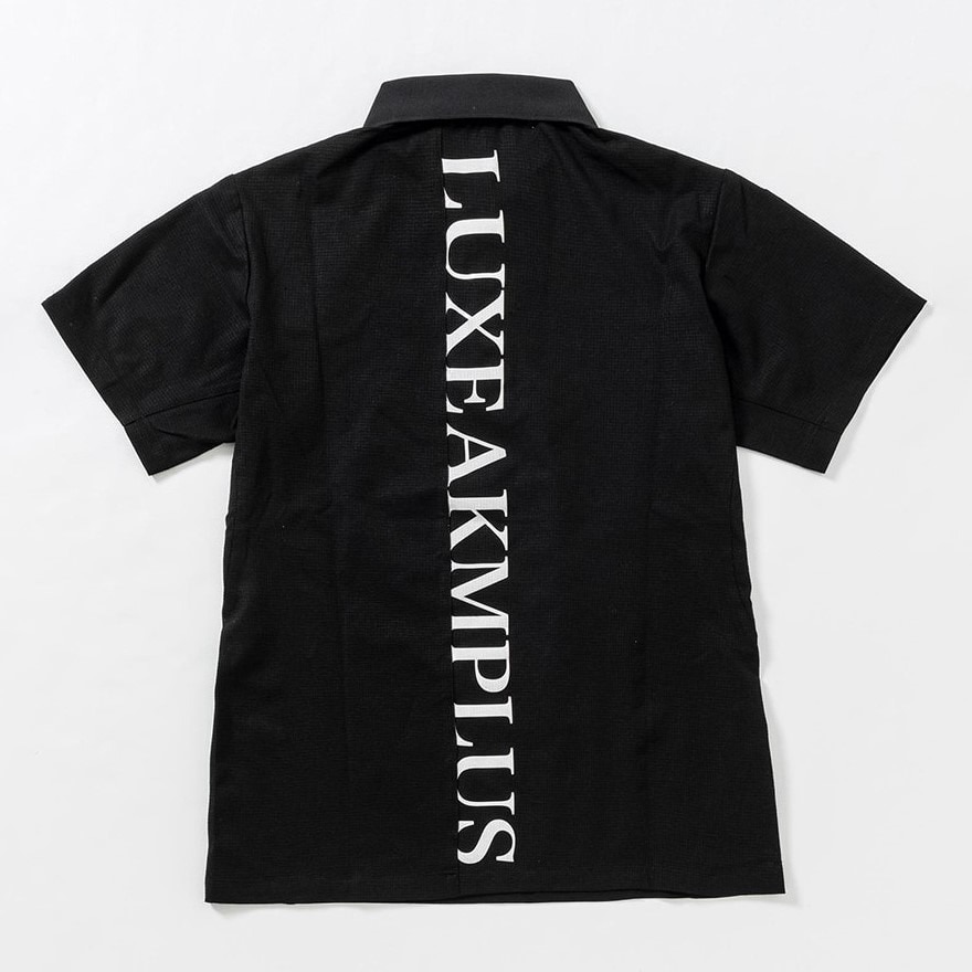 リュクスエイケイエムプラス（LUXEAKMPLU）（メンズ）ゴルフウェア 半袖 VENTILATION ポロシャツ LAH-24013black