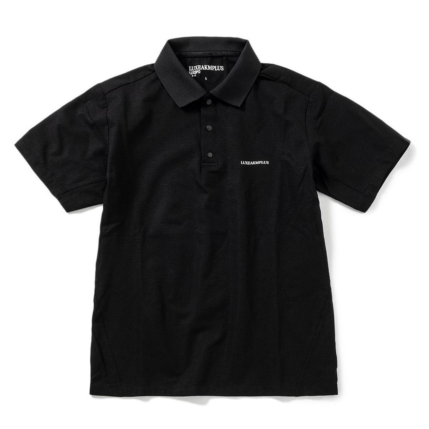 リュクスエイケイエムプラス（LUXEAKMPLU）（メンズ）ゴルフウェア 半袖 VENTILATION ポロシャツ LAH-24013black
