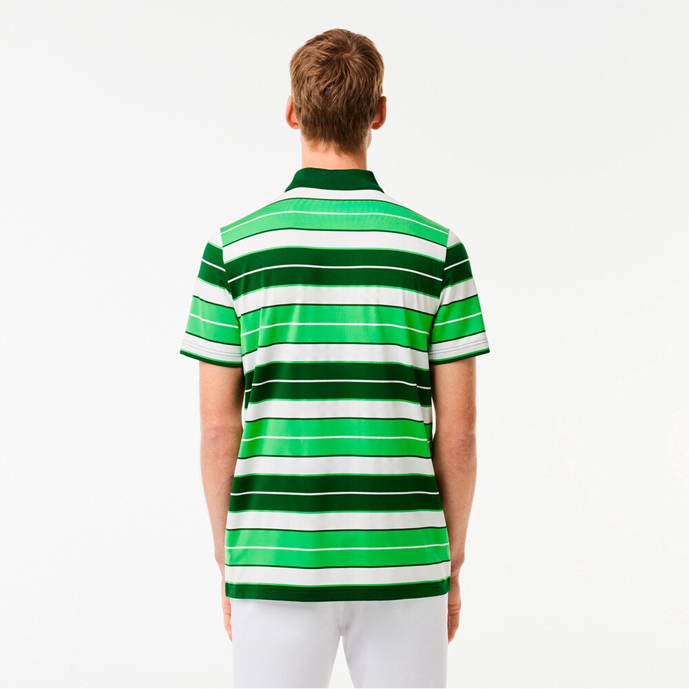 ラコステ（LACOSTE）（メンズ）ゴルフウェア ウルトラドライストレッチボーダーポロ DH7497-99-IQC