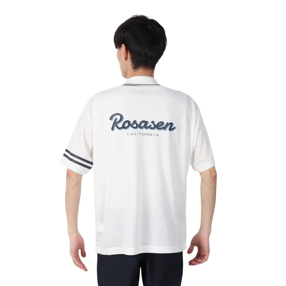 ROSASEN（メンズ）ゴルフウェア 鹿の子ストレッチ 半袖ポロシャツ 044-22742-005-24AW