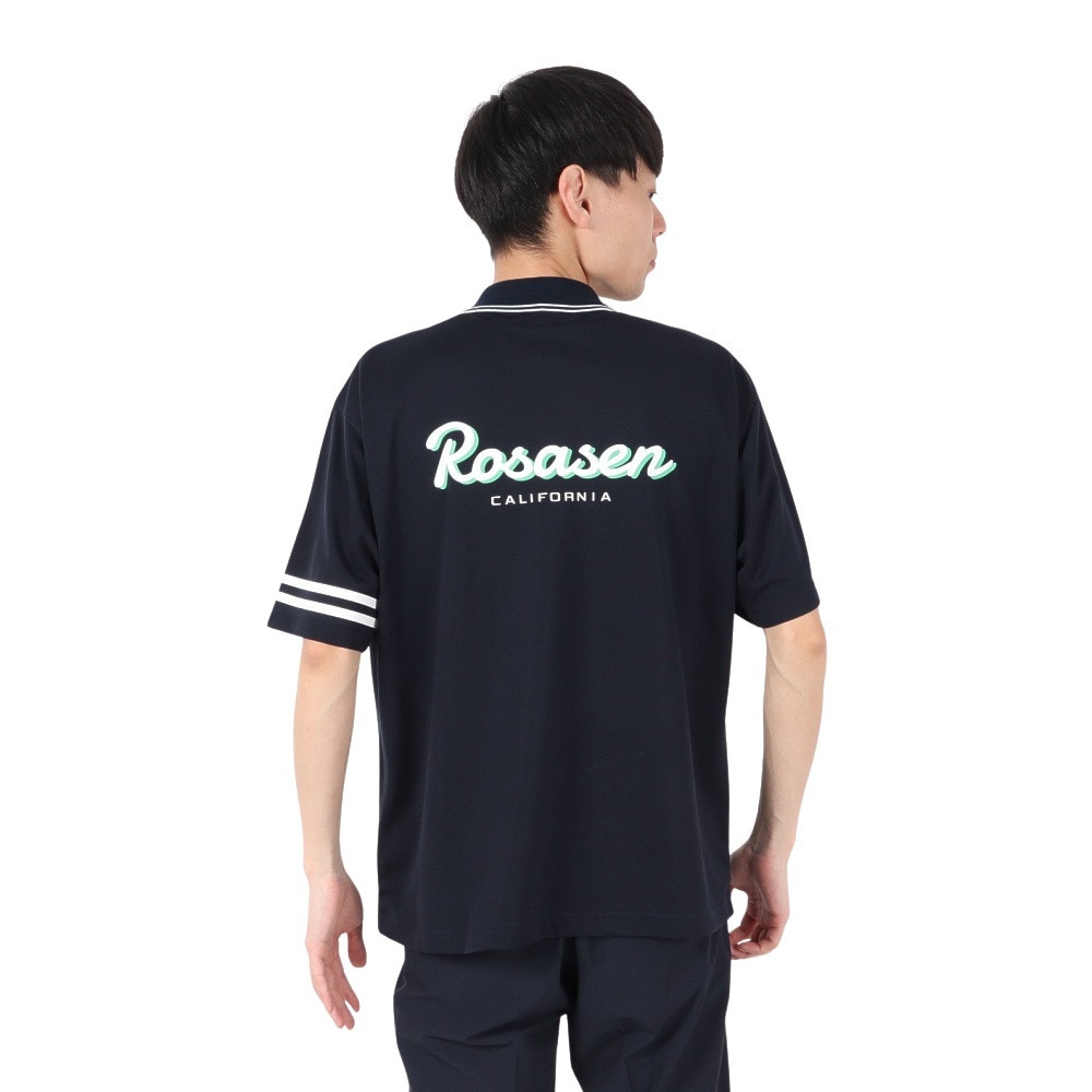 ROSASEN（メンズ）ゴルフウェア 鹿の子ストレッチ 半袖ポロシャツ 044-22742-098-24AW