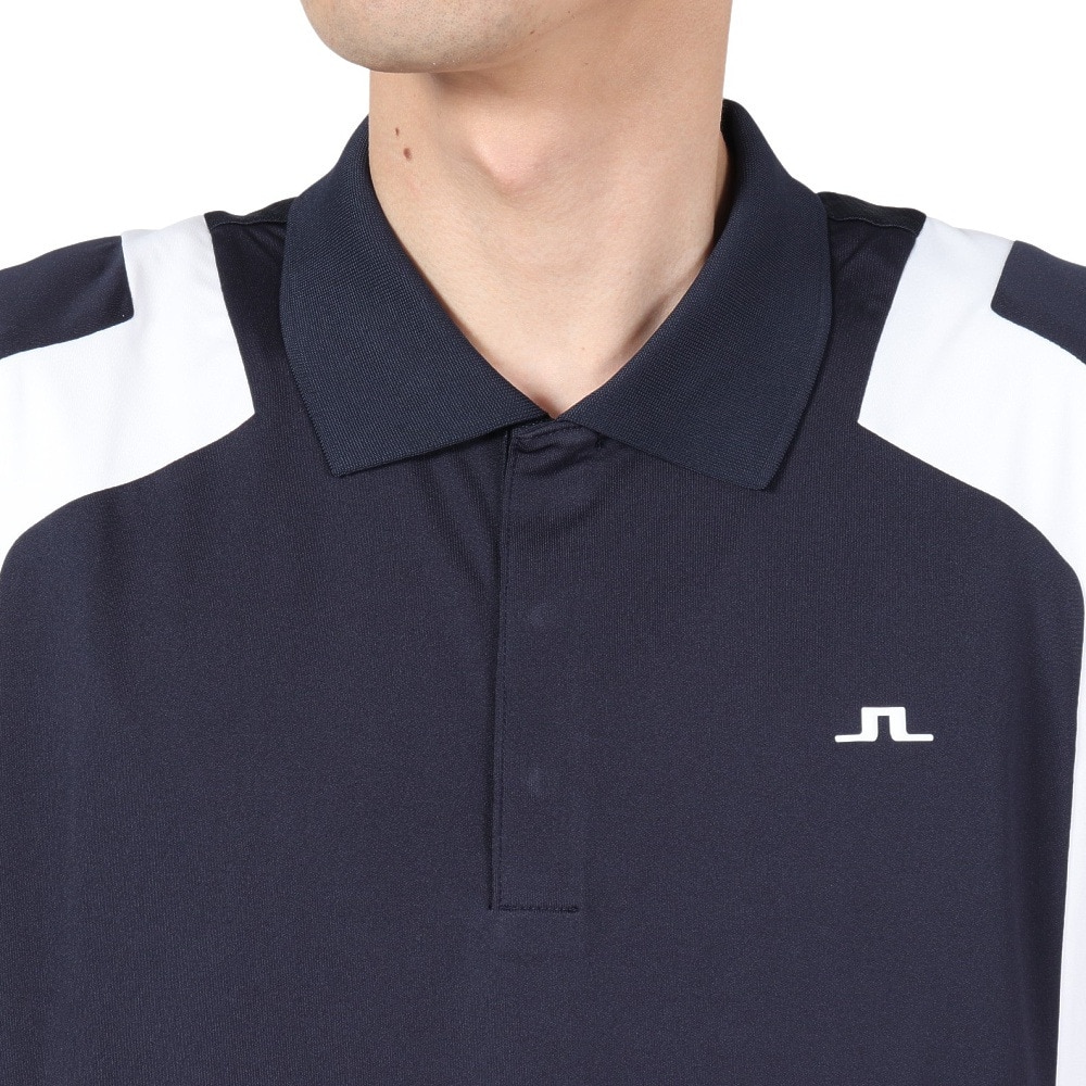 J.LINDEBERG（メンズ）ゴルフウェア 吸汗速乾 ショルダー ブリッジ 半袖ポロシャツ 071-22845-098