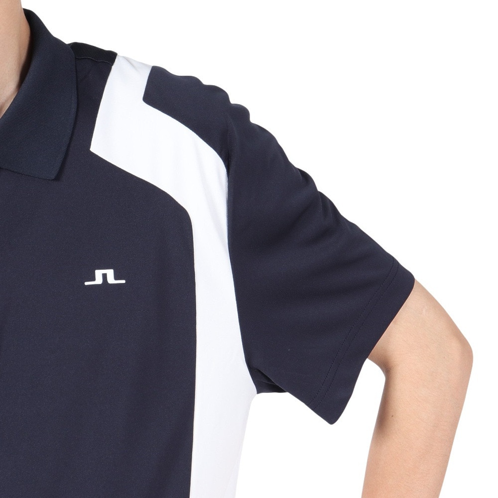 J.LINDEBERG（メンズ）ゴルフウェア 吸汗速乾 ショルダー ブリッジ 半袖ポロシャツ 071-22845-098
