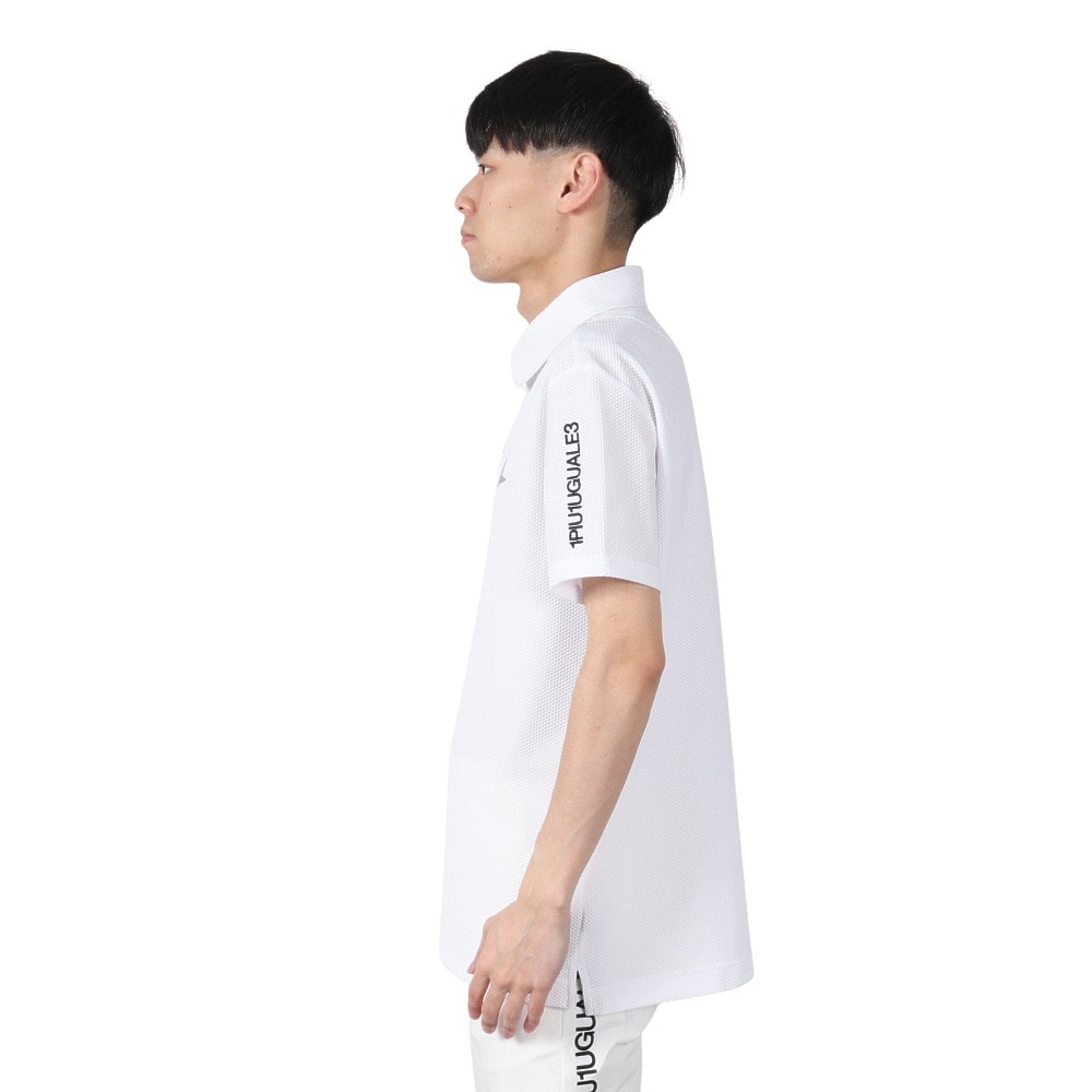 ウノ ピゥ ウノ ウグァーレ トレ（1PIU1UGUALE3）（メンズ）ゴルフウェア ポロシャツ STRIPE SWITCH GRT215 WHT
