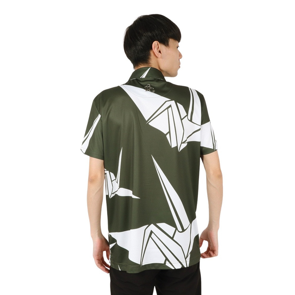 ウノ ピゥ ウノ ウグァーレ トレ（1PIU1UGUALE3）（メンズ）ゴルフウェア ORIGAMI CRANE 半袖ポロシャツ GRT220 KHK