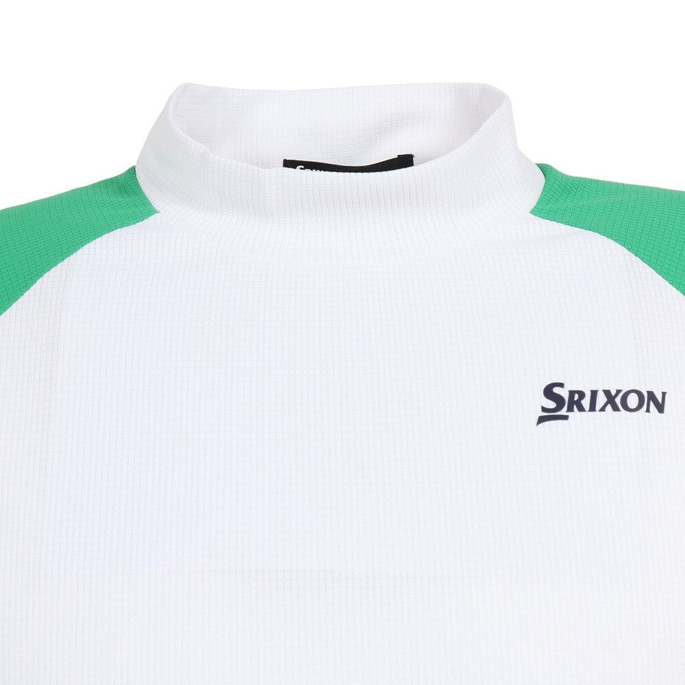 スリクソン（SRIXON）（メンズ）ゴルフウェア モックネック ゴルフ 半袖 メンズ 三段配色ワッフルメッシュシャツ RGMVJA10 WH00