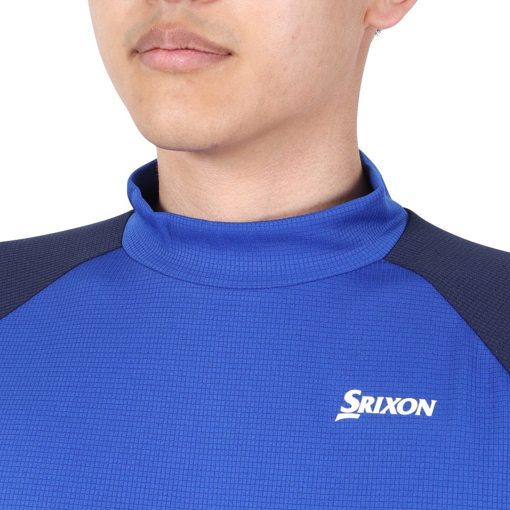 スリクソン（SRIXON）（メンズ）ゴルフウェア 吸汗速乾 モックネック 三段配色ワッフルメッシュ半袖シャツ RGMVJA10 BL00