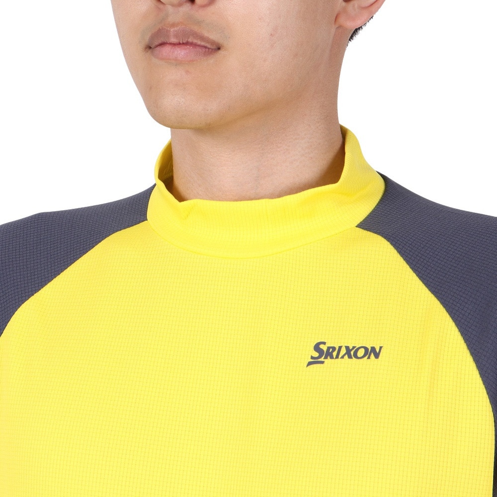 スリクソン（SRIXON）（メンズ）ゴルフウェア 吸汗速乾 モックネック 三段配色ワッフルメッシュ半袖シャツ RGMVJA10 YL00