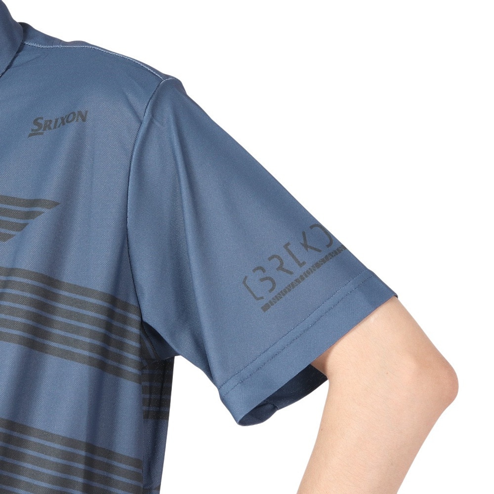 スリクソン（SRIXON）（メンズ）ゴルフウェア 半袖 パネルバイアスボーダープリントシャツ RGMVJA17 GY00