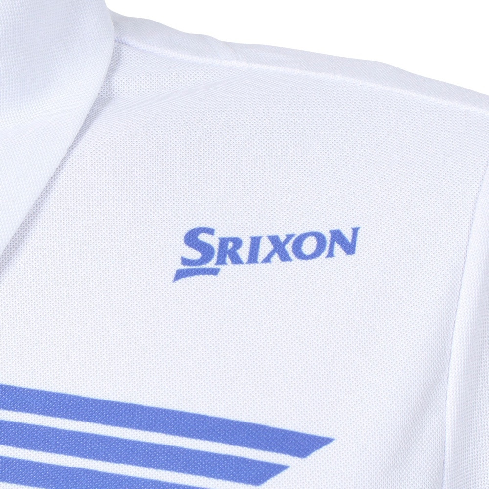 スリクソン（SRIXON）（メンズ）ゴルフウェア 半袖 パネルバイアスボーダープリントシャツ RGMVJA17 WH00