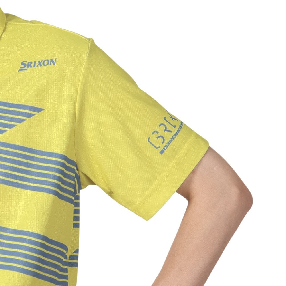 スリクソン（SRIXON）（メンズ）ゴルフウェア 半袖 パネルバイアスボーダープリントシャツ RGMVJA17 YL00
