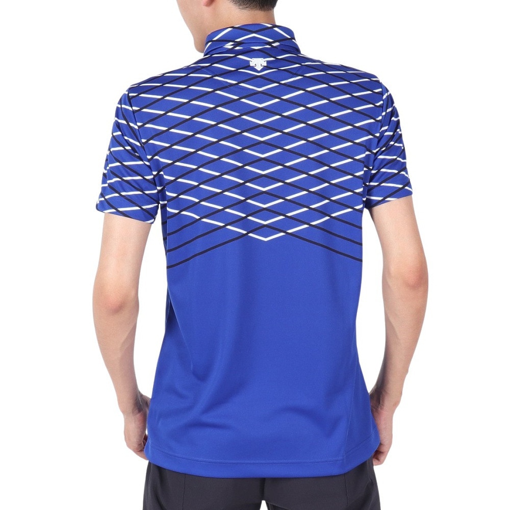 スリクソン（SRIXON）（メンズ）ゴルフウェア 吸汗速乾 クロスラインパネルプリント半袖シャツ RGMVJA23 BL00