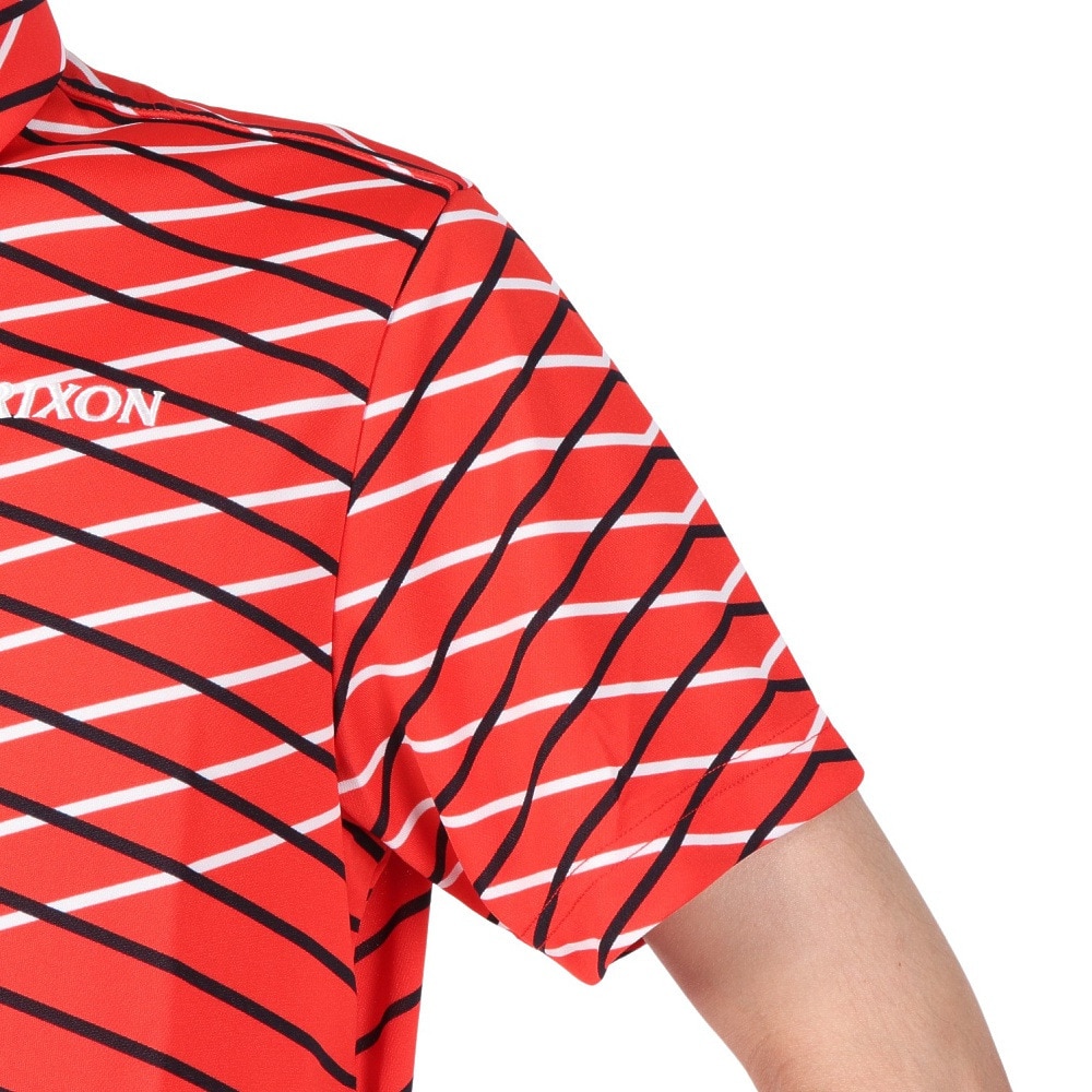 スリクソン（SRIXON）（メンズ）ゴルフウェア 吸汗速乾 クロスラインパネルプリント半袖シャツ RGMVJA23 RD00