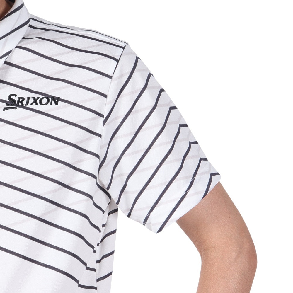 スリクソン（SRIXON）（メンズ）ゴルフウェア 吸汗速乾 クロスラインパネルプリント半袖シャツ RGMVJA23 WH00