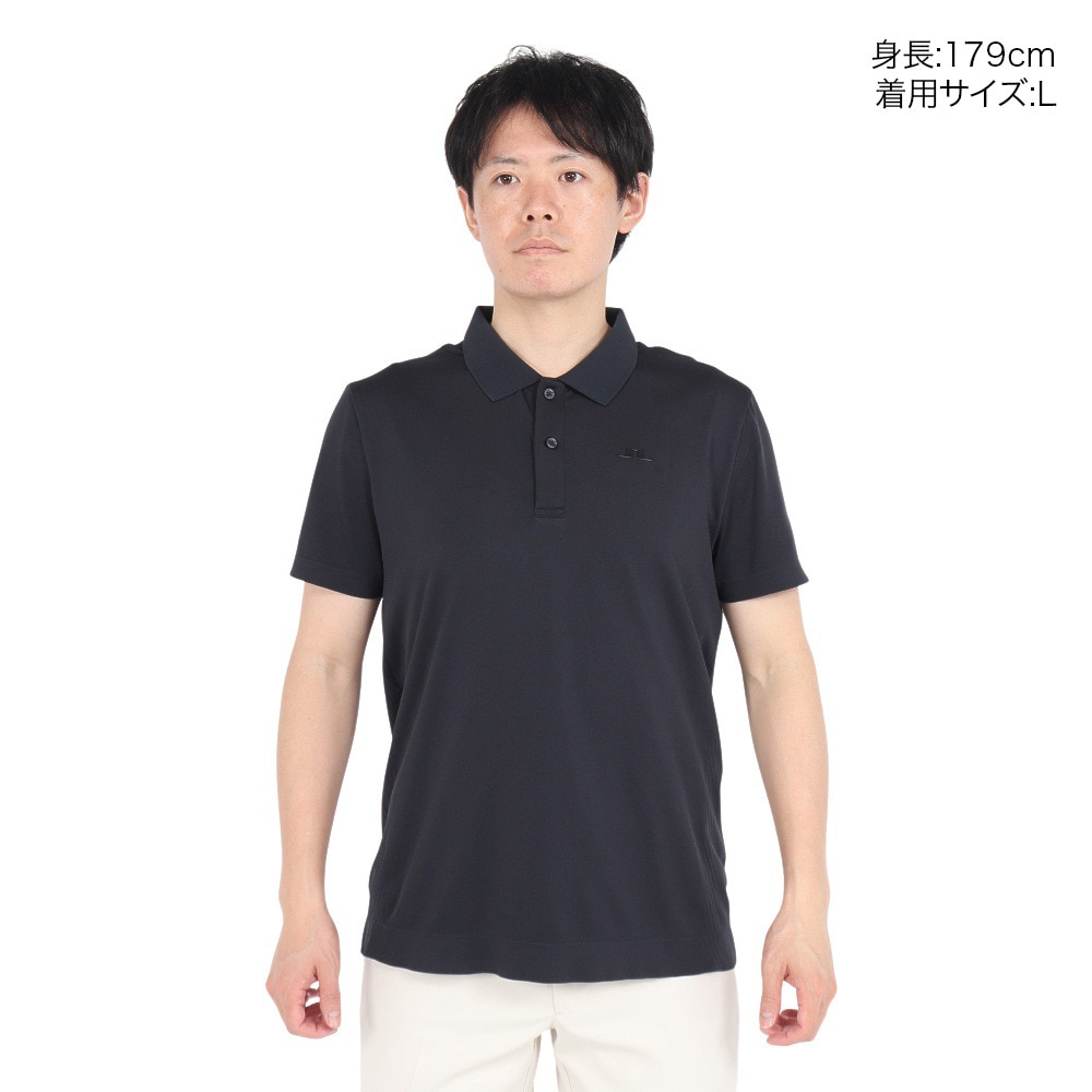 J.LINDEBERG（メンズ）ゴルフウェア 冷感 速乾 シームレス バックブリッジ 半袖 ポロシャツ 071-22863-019