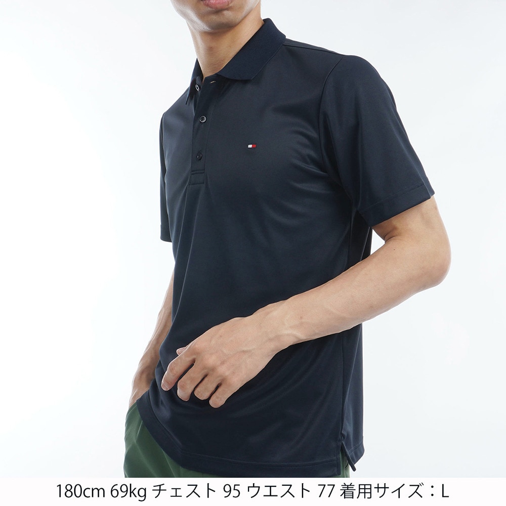 トミー ヒルフィガー ゴルフ（TOMMY HILFIGER GOLF）（メンズ）ゴルフウェア 吸水速乾 ベーシックフラッグ 半袖 ポロシャツ THMA493-NVY