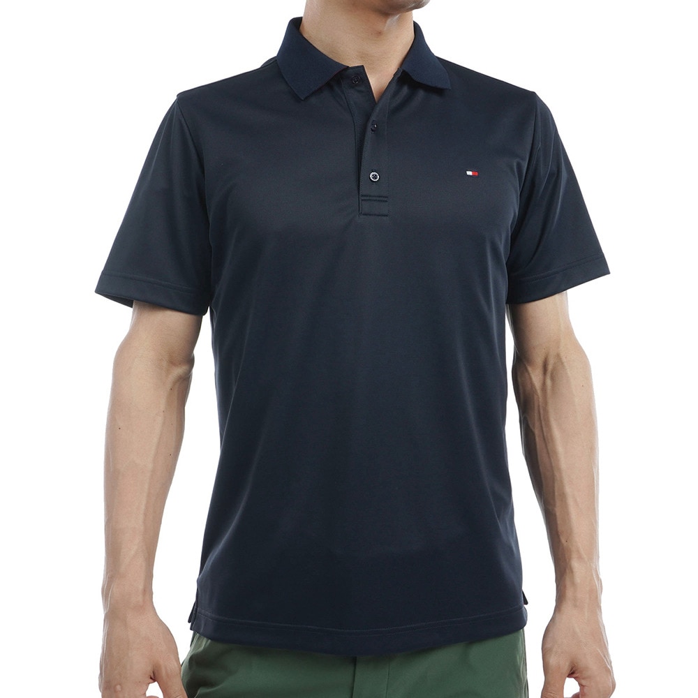 トミー ヒルフィガー ゴルフ（TOMMY HILFIGER GOLF）（メンズ）ゴルフウェア 吸水速乾 ベーシックフラッグ 半袖 ポロシャツ THMA493-NVY