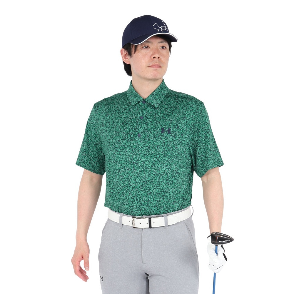 アンダーアーマー（UNDER ARMOUR）（メンズ）ゴルフウェア 吸汗速乾 プレーオフ3.0 プリント 半袖ポロシャツ 1378677 305