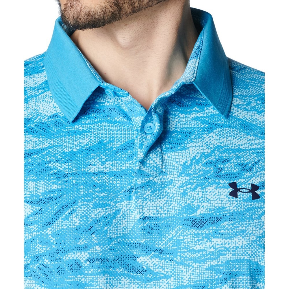 アンダーアーマー（UNDER ARMOUR）（メンズ）ゴルフウェア ドライブチル プリント 半袖 ポロシャツ 1389597 452