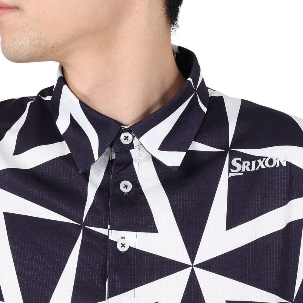 スリクソン（SRIXON）（メンズ）ゴルフウェア 吸汗 UVカット 半袖 松山プロ共同開発 ウインドミルプリントシャツ RGMXJA01 NV00