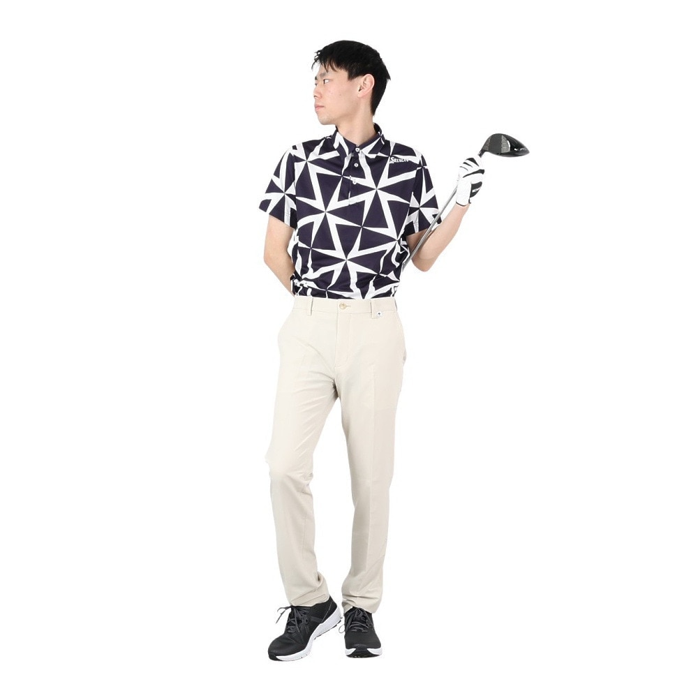 スリクソン（SRIXON）（メンズ）ゴルフウェア 吸汗 UVカット 半袖 松山プロ共同開発 ウインドミルプリントシャツ RGMXJA01 NV00