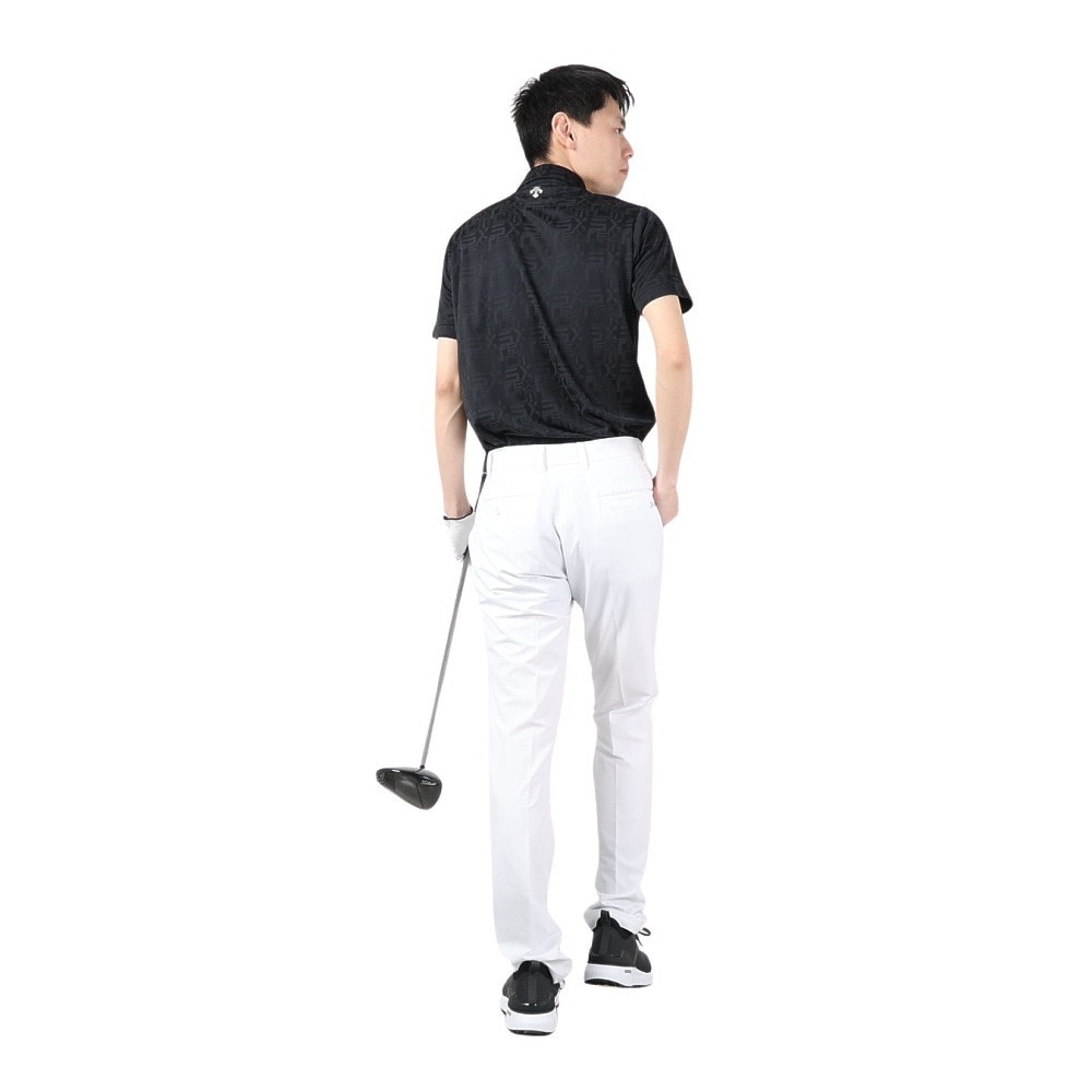 スリクソン（SRIXON）（メンズ）ゴルフウェア 半袖 吸汗速乾 ロゴパターンジャガードシャツ RGMXJA04 BK00