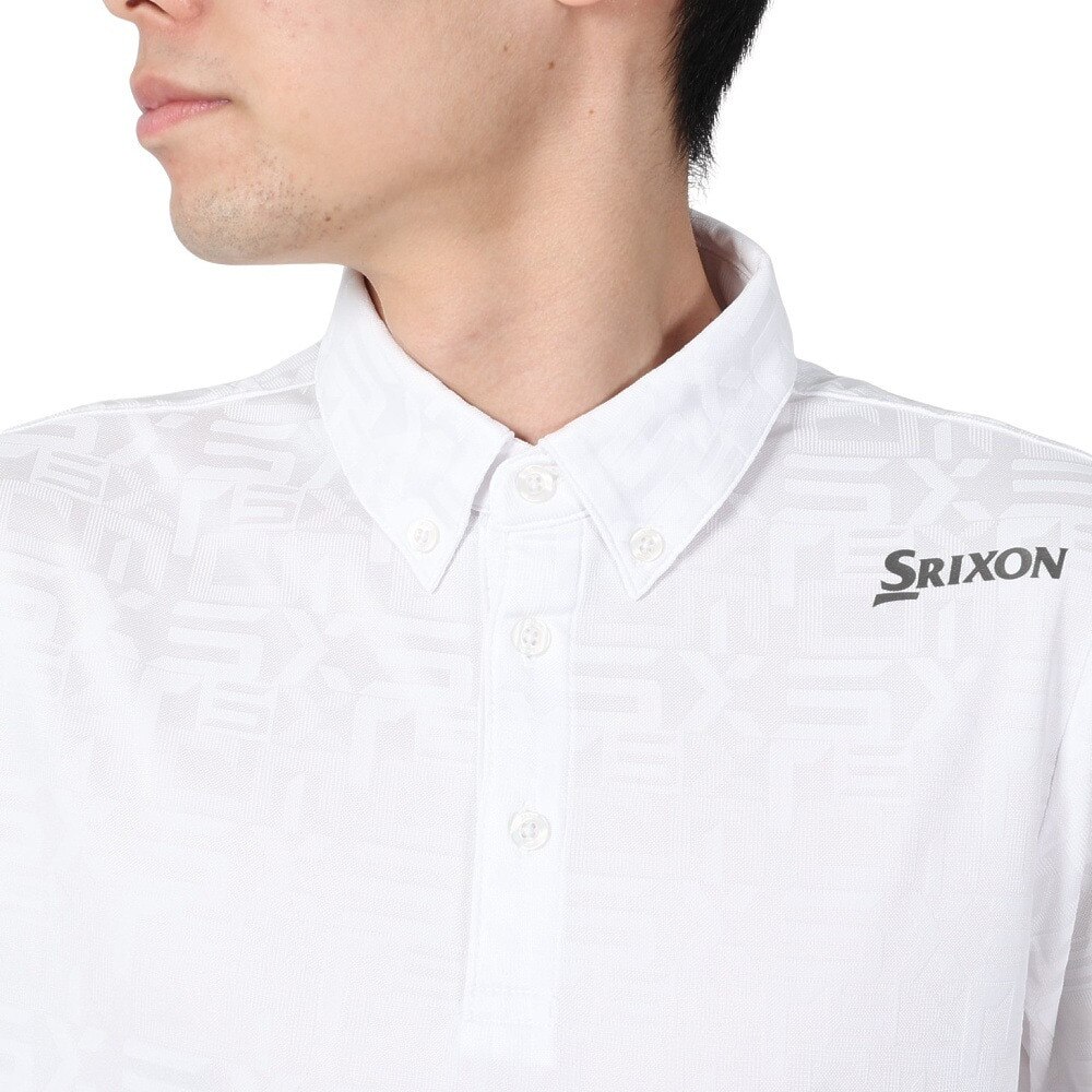 スリクソン（SRIXON）（メンズ）ゴルフウェア 半袖 吸汗速乾 ロゴパターンジャガードシャツ RGMXJA04 WH00