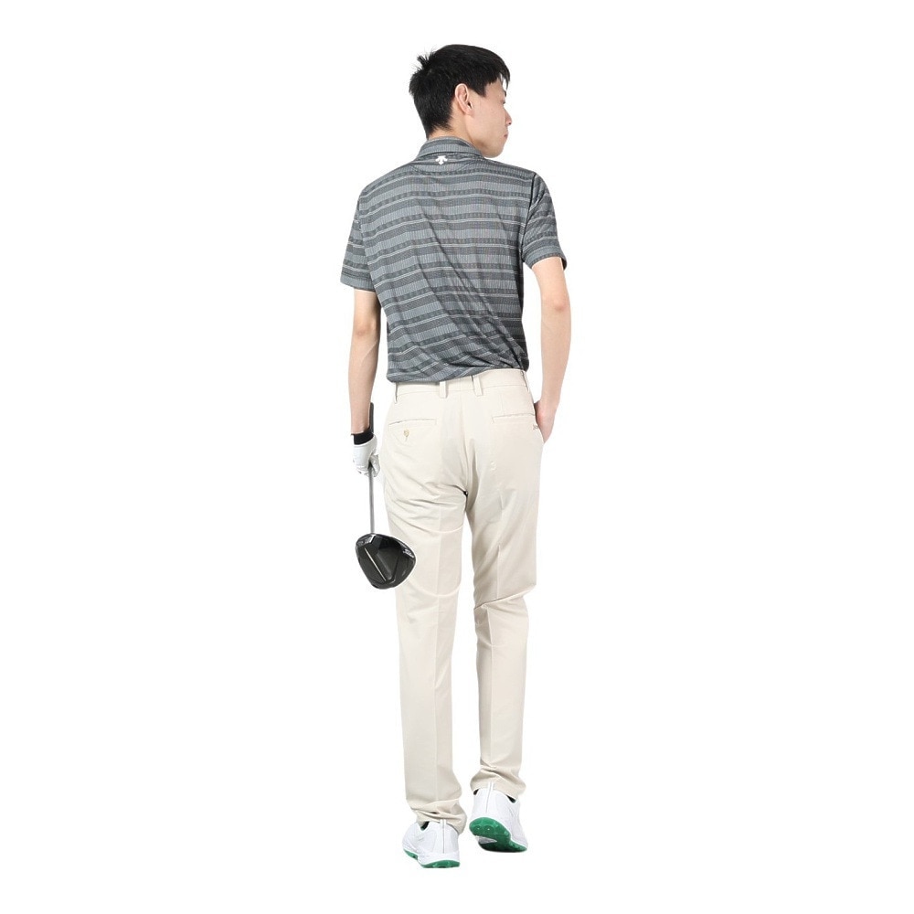 スリクソン（SRIXON）（メンズ）ゴルフウェア 半袖 松山英樹プロレプリカモデル 吸汗速乾 メッシュボーダープリントシャツ RGMXJA16 BKWH