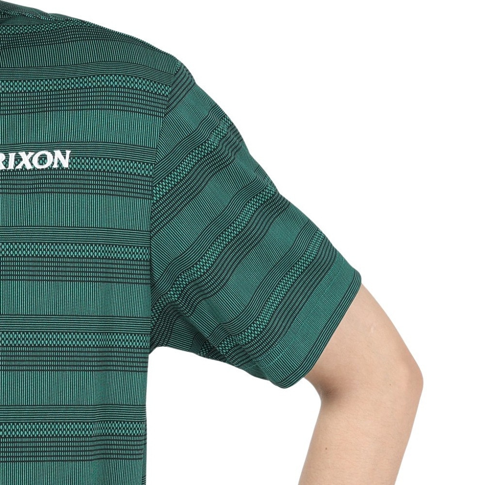 スリクソン（SRIXON）（メンズ）ゴルフウェア 半袖 松山英樹プロレプリカモデル 吸汗速乾 メッシュボーダープリントシャツ RGMXJA16 NVGR