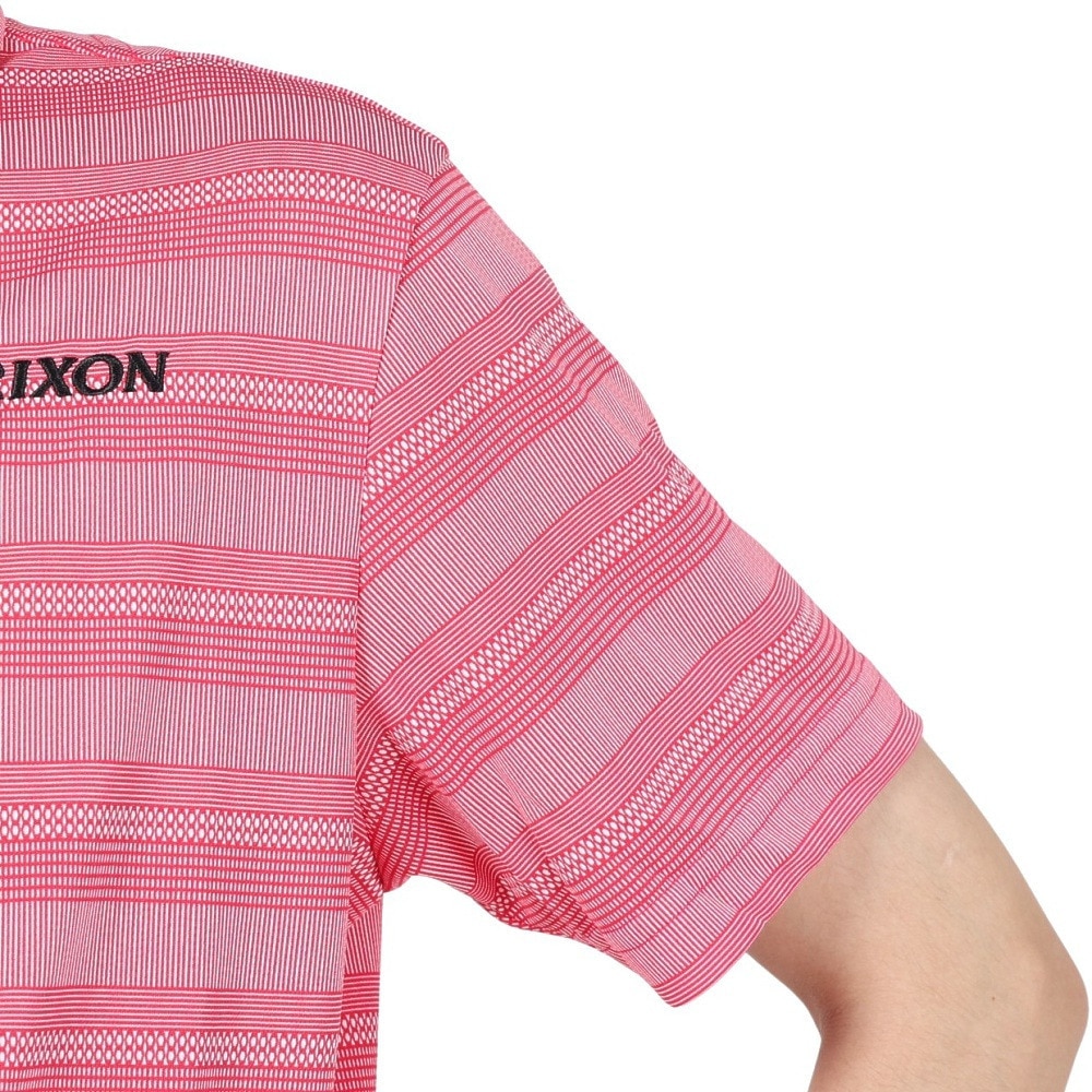 スリクソン（SRIXON）（メンズ）ゴルフウェア 半袖 松山英樹プロレプリカモデル 吸汗速乾 メッシュボーダープリントシャツ RGMXJA16 PKWH