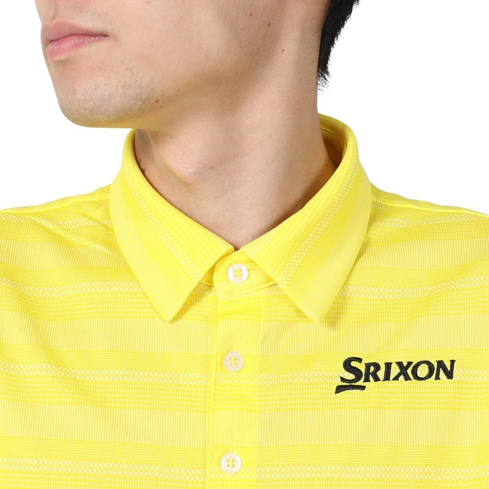 スリクソン（SRIXON）（メンズ）ゴルフウェア 半袖 松山英樹プロレプリカモデル 吸汗速乾 メッシュボーダープリントシャツ RGMXJA16 YLWH