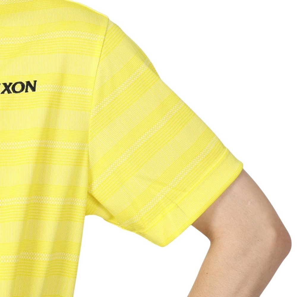 スリクソン（SRIXON）（メンズ）ゴルフウェア 半袖 松山英樹プロレプリカモデル 吸汗速乾 メッシュボーダープリントシャツ RGMXJA16 YLWH