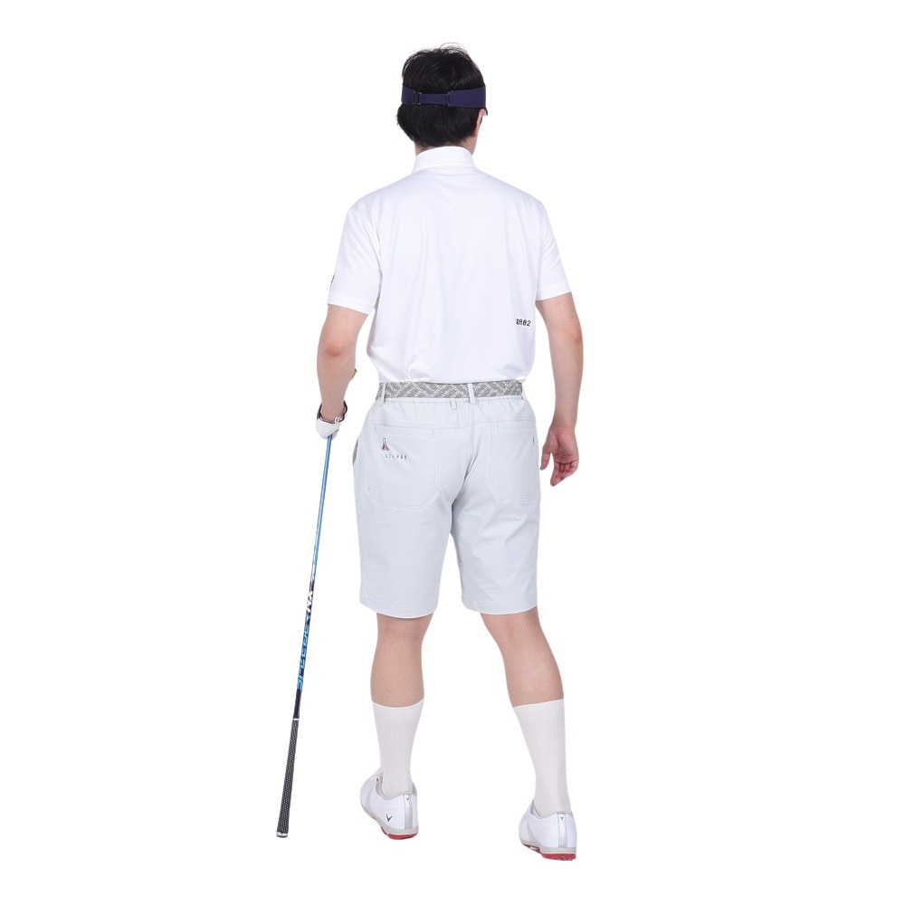 ルコックスポルティフ（lecoqsportif）（メンズ）ゴルフウェア 吸汗速乾 ストレッチフォーサー ベーシックデザイン半袖シャツ QGMXJA02 WH00