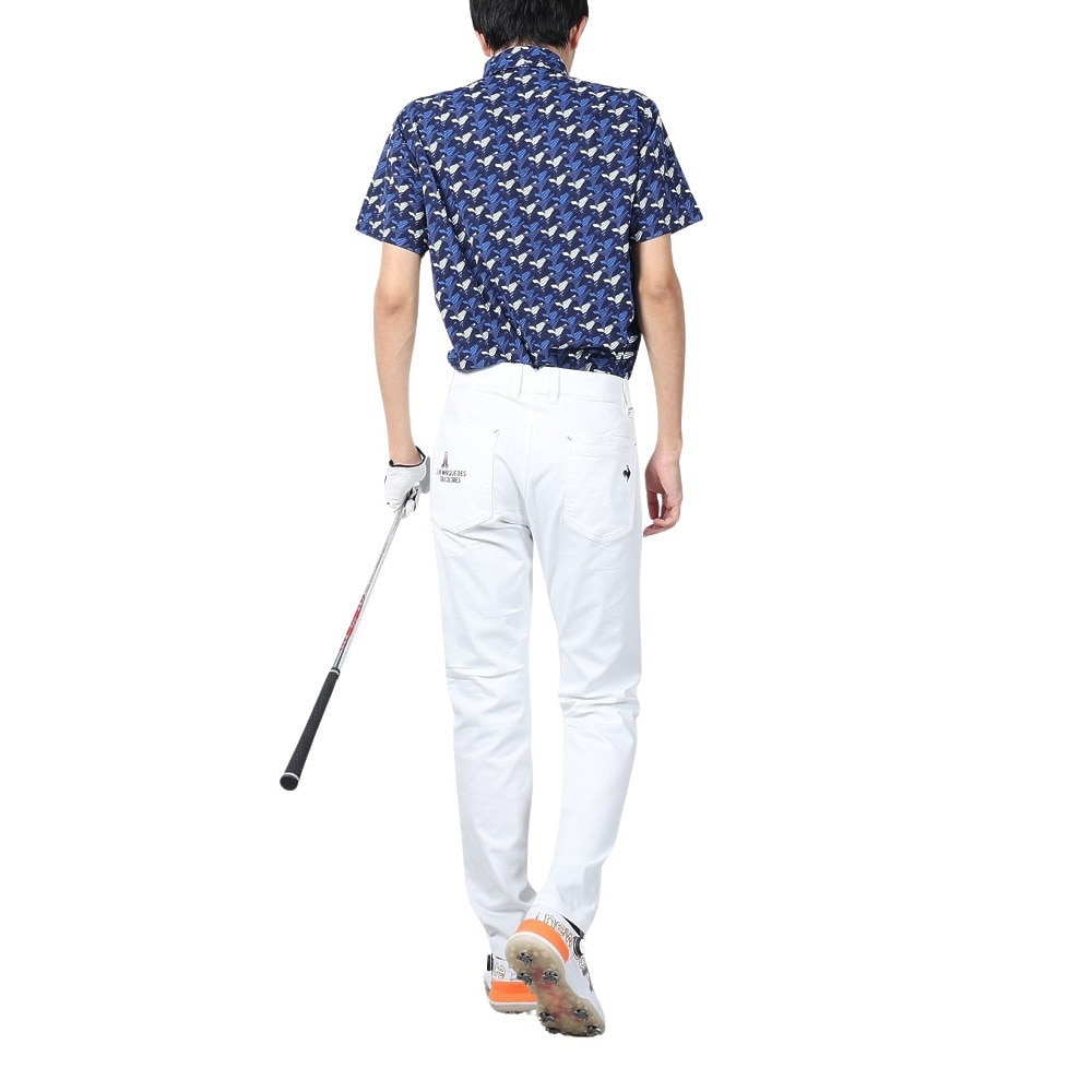 ルコックスポルティフ（lecoqsportif）（メンズ）ゴルフウェア 吸汗速乾 ストレッチフォーサー エッフェル塔柄半袖シャツ QGMXJA05 NV00